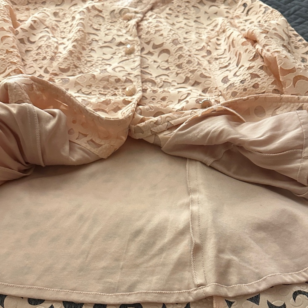 Moshita Pale Pink Lace Button two piece suit - Picture 7 of 16